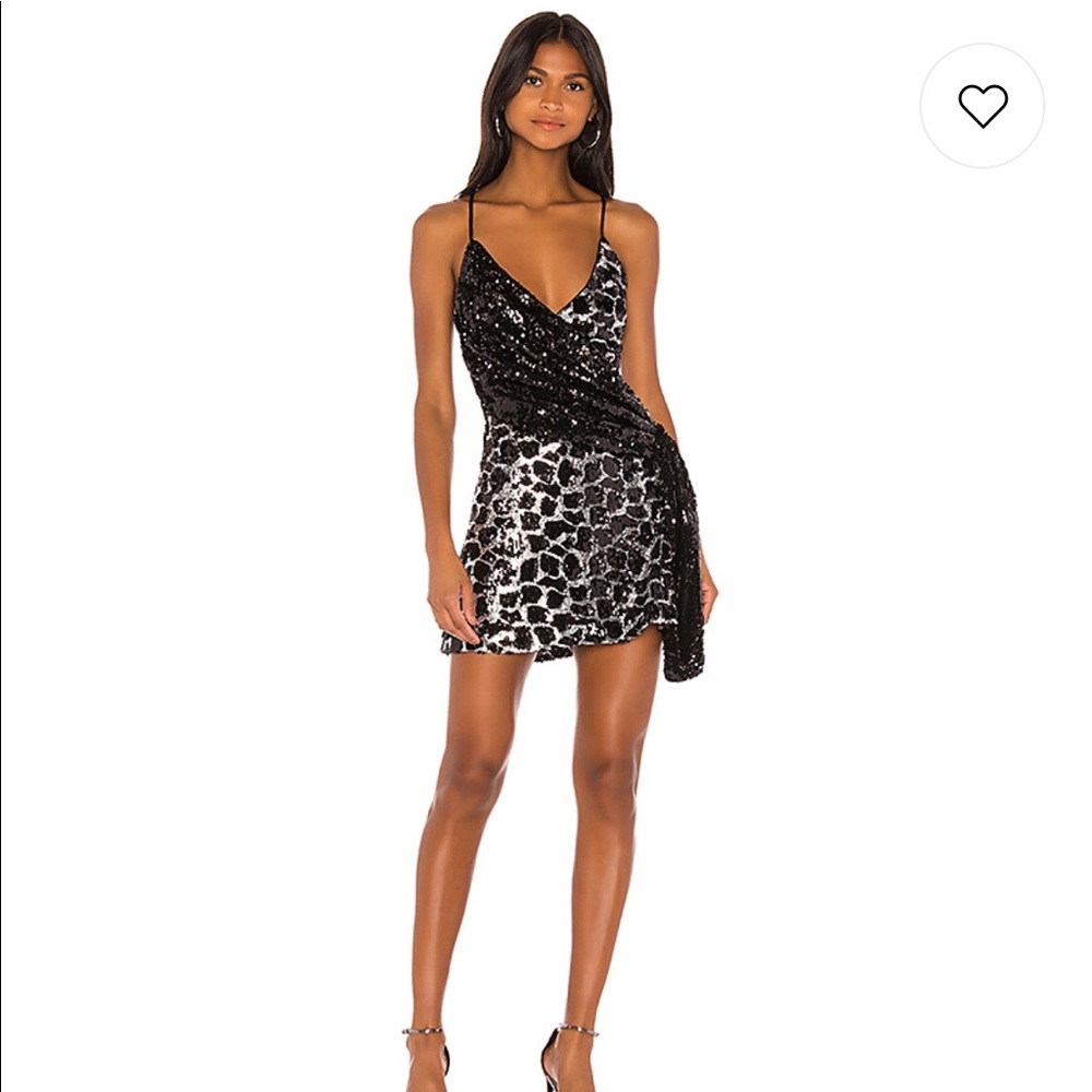 NBD Black and Silver Glam Mini Dress